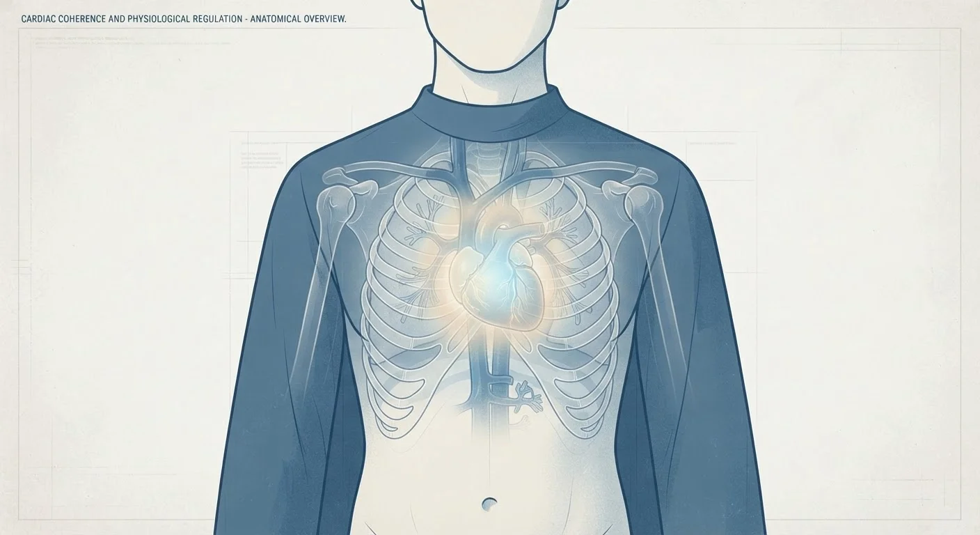 Illustrated human torso highlighting the chest area with a subtle anatomical glow